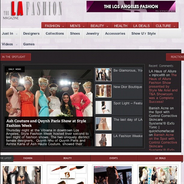 Three of my articles made it to the front page of @theLAFashion magazine website! #proudmoment #LAFM
