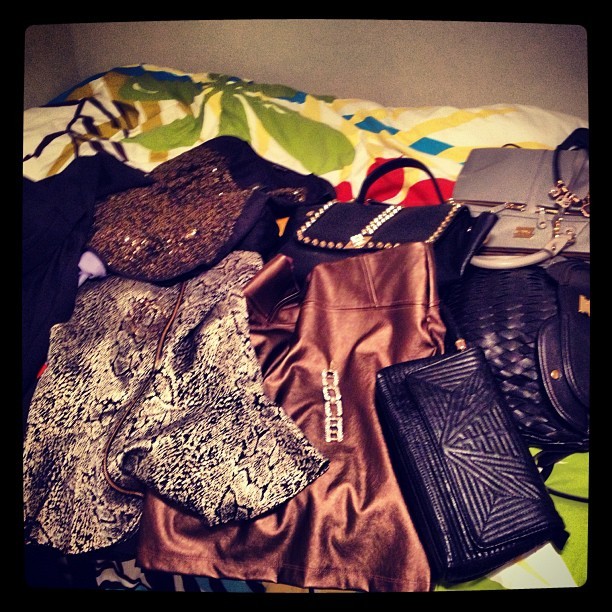 Trying to decide what to wear for my meeting with a designer tomorrow. #undecided #metallic #clothes