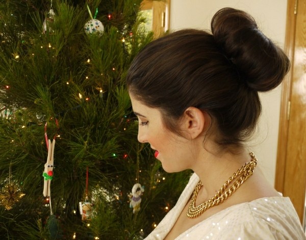 Office Holiday Party, Laura Lily, Holiday Looks, 12 Days of Holiday Style, sock bun, 