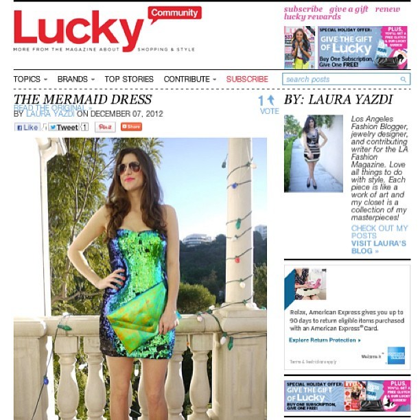 Featured on #LuckyCommunity today! http://contributors.luckymag.com/post/the-mermaid-dress @LuckyMagazine