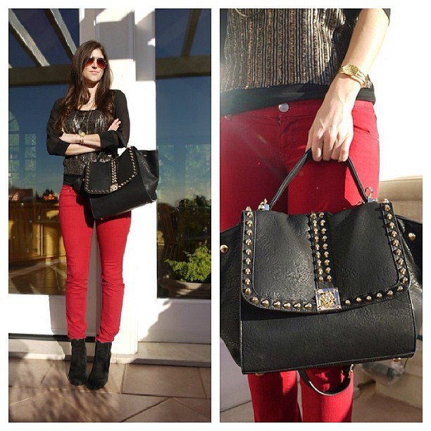 Today's outfit post: http://www.lauralily.net/2012/12/26/studs-spikes-and-sequins/