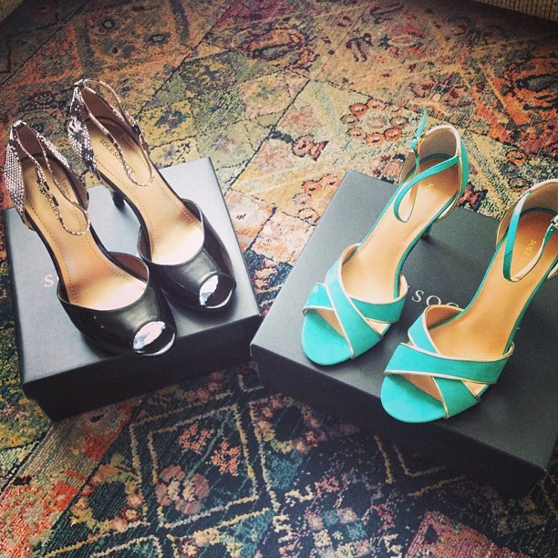 Such beauties! Thank you @SoleSociety and @PennyChic !!! #shoes #heels #happygirl