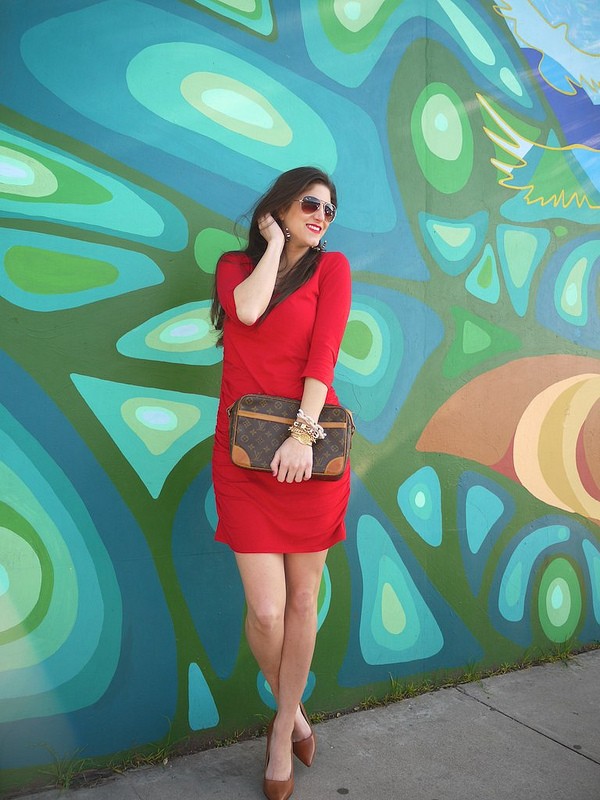 Trench Coat, beige trench coat, Lacoste trench coat, Express, Louis Vuitton handbag, sexy red dress, Laura Lily, Laura Yazdi, Fashion blogger, cali style, street style, la fashion bloggers