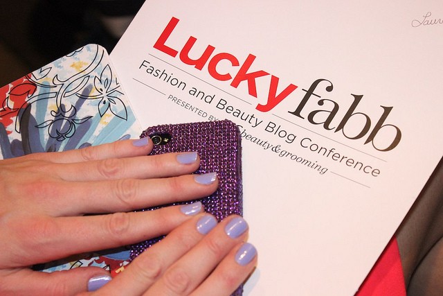 Laura Yazdi, Laura Lily, LuckyFABB, luckyfabb west coast, blogger conference, fashion event, luckymagazine blog conference, sls hotel, beverly hills, fashion blogger, lavender nail polish, opi nail polish, lilac manicure, opi manicure, cellairis, purple iphone cover,