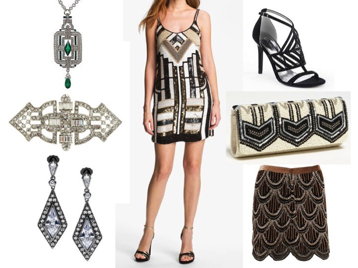 The Great Gatsby outfit inspiration, art deco style, flapper style, 1920 fashion, 1920 style, flapper fashion, vintage style, vintage fashion, art deco jewelry, art deco beading, art deco brooch, art deco necklace, art deco emerald necklace, laura lily, fashion blogger, los angeles fashion blogger, budget blogger, outfit from the great gatsby - Great Gatsby Outfit Inspiration: Evening Attire by popular Los Angeles fashion blogger Laura Lily