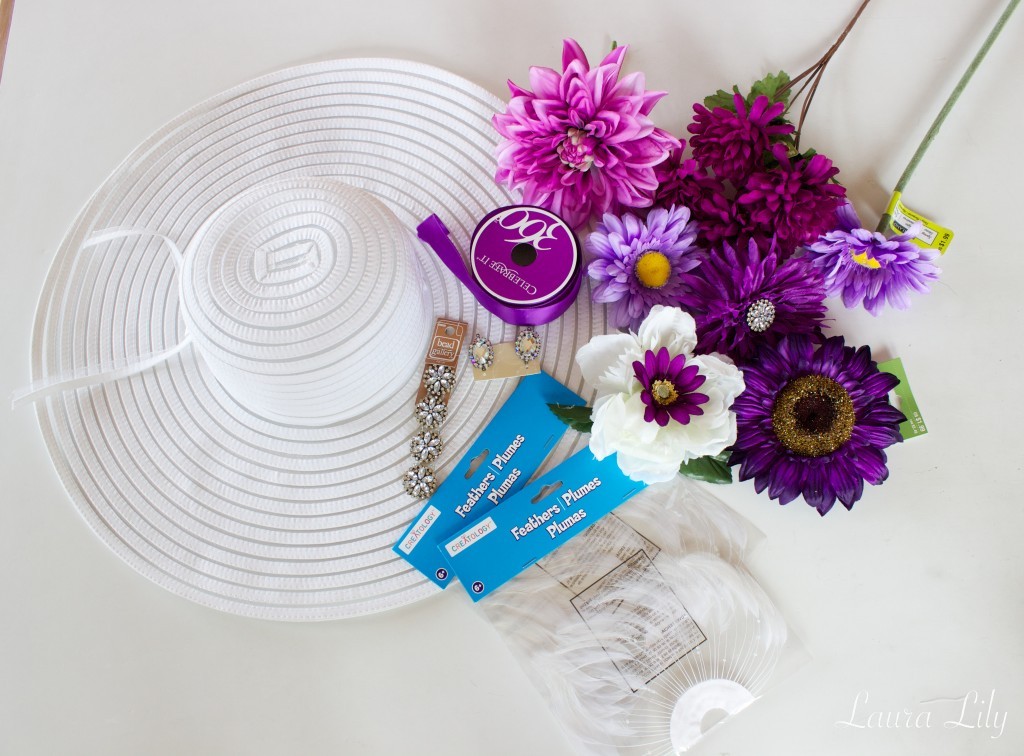DIY Derby Days Hat, purple derby hat, Laura lily fashion blog, Del Mar Racetrack outfit, what to wear to the racetrack,  - DIY Derby Hat by popular Los Angeles fashion blogger Laura Lily 