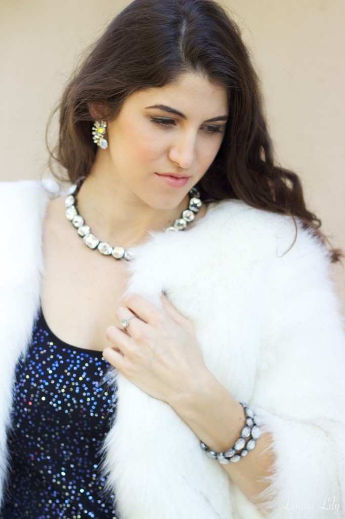 New Years Eve Outfit Faux Fur 8,New Year's Outfit, cute sequin New Years Dresses, Faux Fur Jacket, LA Fashion Blogger Laura Lily, outfit ideas for what to wear for New Year's Eve!