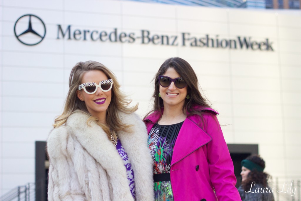 Thurs 1,Mercedes Benz New York Fashion Week-Day 1, LA Fashion Blogger Laura Lily, BCBGMAXAZIA runway 2014 fall collection, BCBG floral dress, DIY Lucite clutch, What to wear to New York Fashion Week, Raoul 2014 presentation, 