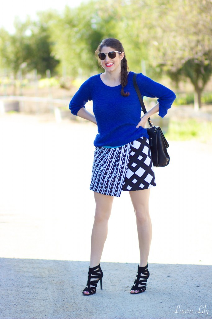 Wine Tasting in Paso Robles 21, LA Fashion BLogger and Personal Stylist Laura Lily, Peter Pilotto for Target graphic printed skirt, Jessica Simpson Heels, studded Melie Bianco handbag, Chilli Beans HERCHCOVITCH sunglasses, Los Angeles Streetstyle,