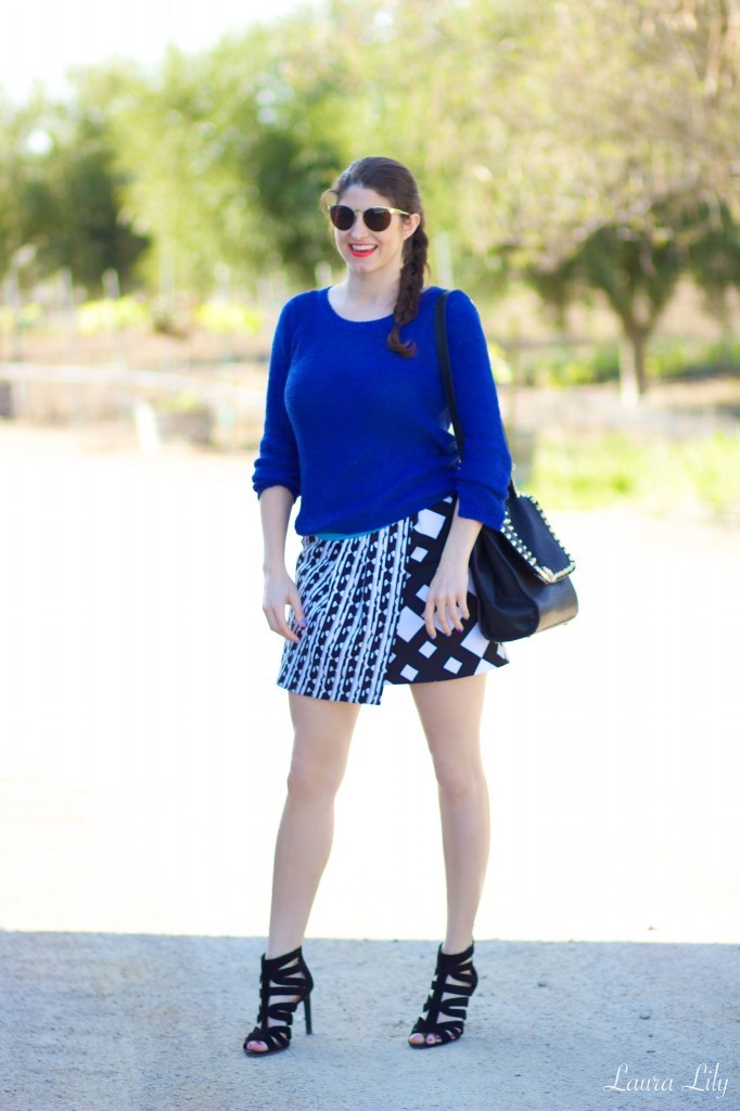 Wine Tasting in Paso Robles 23, LA Fashion BLogger and Personal Stylist Laura Lily, Peter Pilotto for Target graphic printed skirt, Jessica Simpson Heels, studded Melie Bianco handbag, Chilli Beans HERCHCOVITCH sunglasses, Los Angeles Streetstyle,