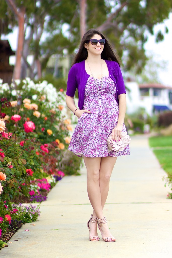 Purple Floral Dress 293