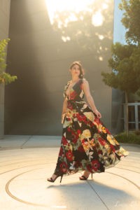 Alice and Olivia Floral Maxi Dress at Walt Disney Concert Hall by Los Angeles Fashion Blogger Laura Lily,