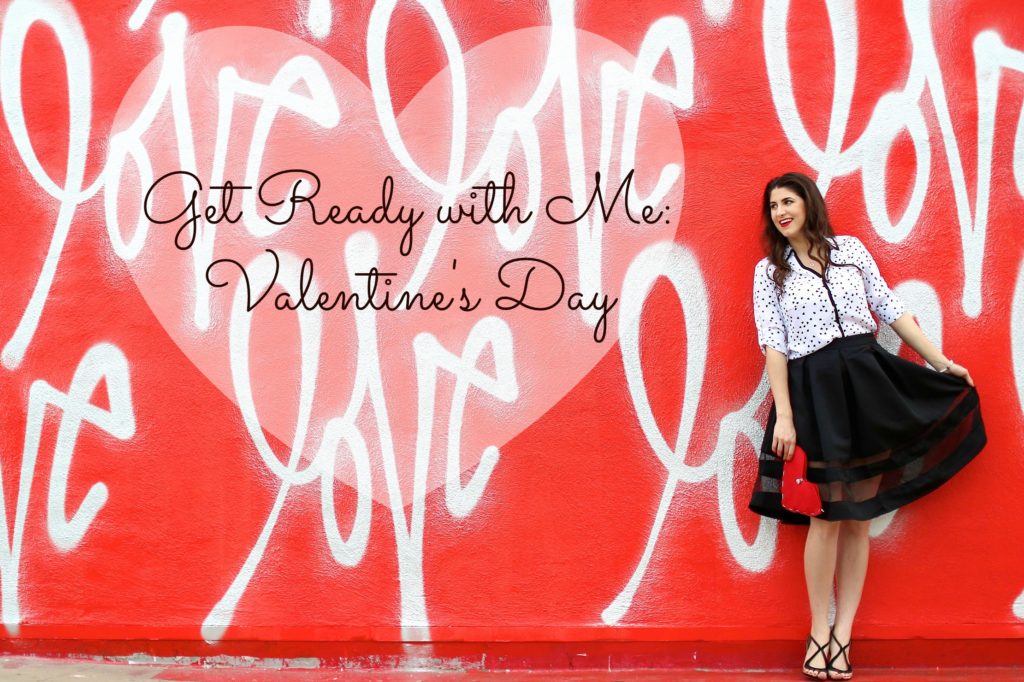 Get Ready With Me: Valentine's Day, Laura Lily, Valentine's Day makeup, valentine's Day outfit, Express sheer inset midi skirt, heart print top, ShoeDazzle heels, DIY heart clutch, beauty blogger, Laura Lily beauty tutorial, 