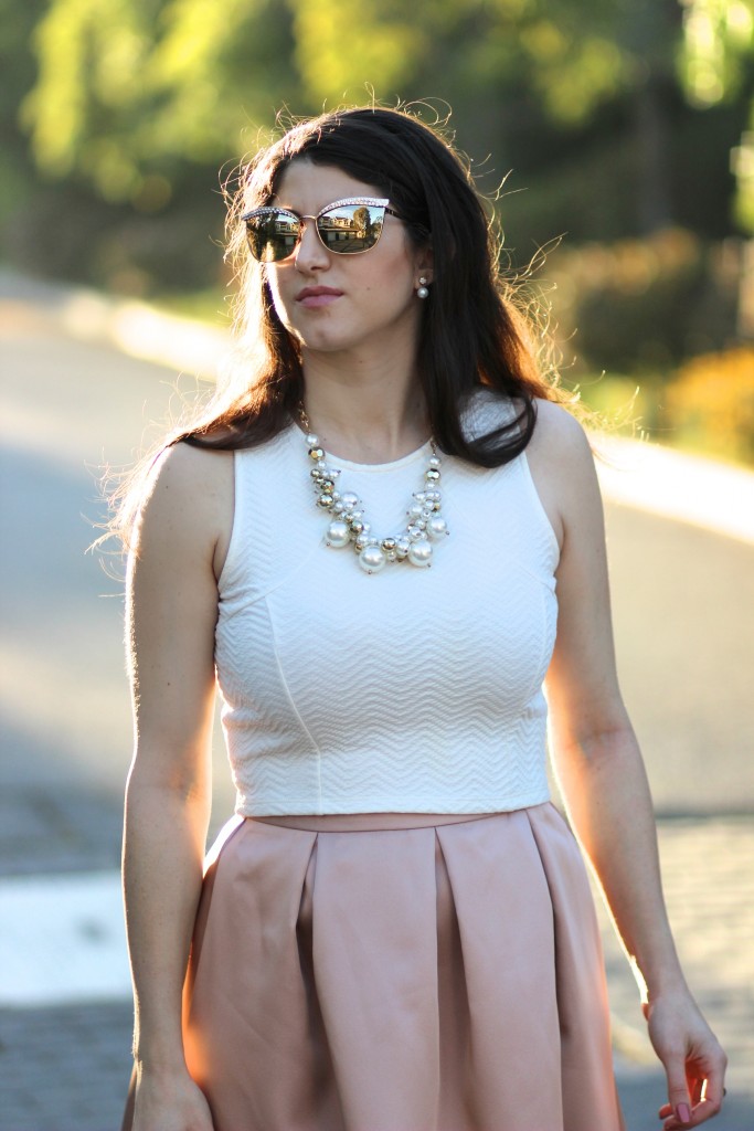 Chasing the Golden Hour,Laura Lily, Asos satin skirt, Simply Stylist, Kate Spade cat eye mirrored sunglasses, Kate Spade patent satchel