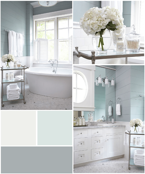 Master bathroom design inspiration, Laura Lily at Home, grey counter vanity, Laura Lily Pinterest, 