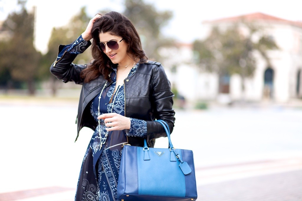 Laura Lily, Colorblock Prada Bag, River Island Maxi Shirt, Los Angeles Fashion Blogger, 