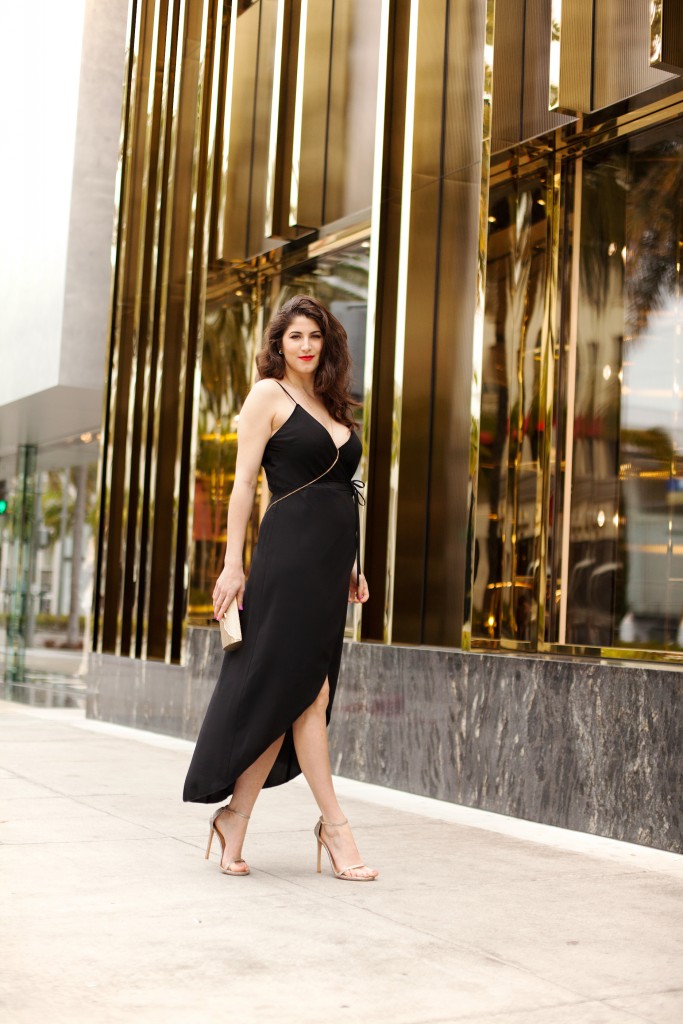 Laura Lily Birthday, black wrap dress, Salvatores Hermosa Beach, Azusa Takano Photography, Los Angeles Fashion Blogger,