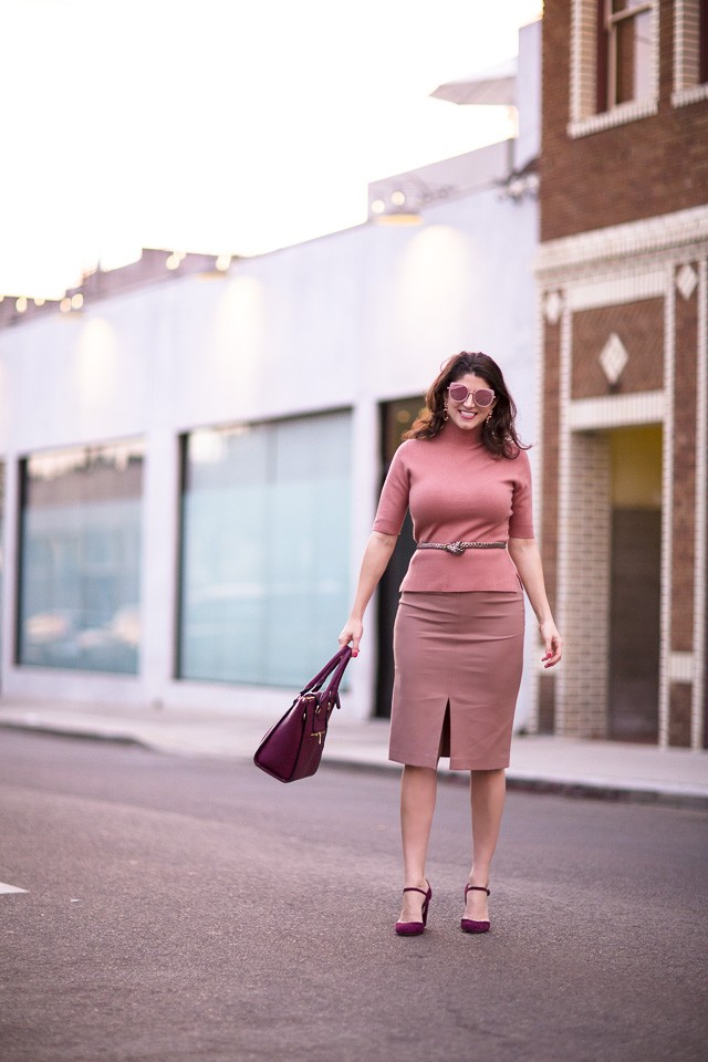 Ann Taylor Blush Pencil Skirt, Blush Sunset, Laura Lily Fashion Travel and Lifestyle Blog, 
