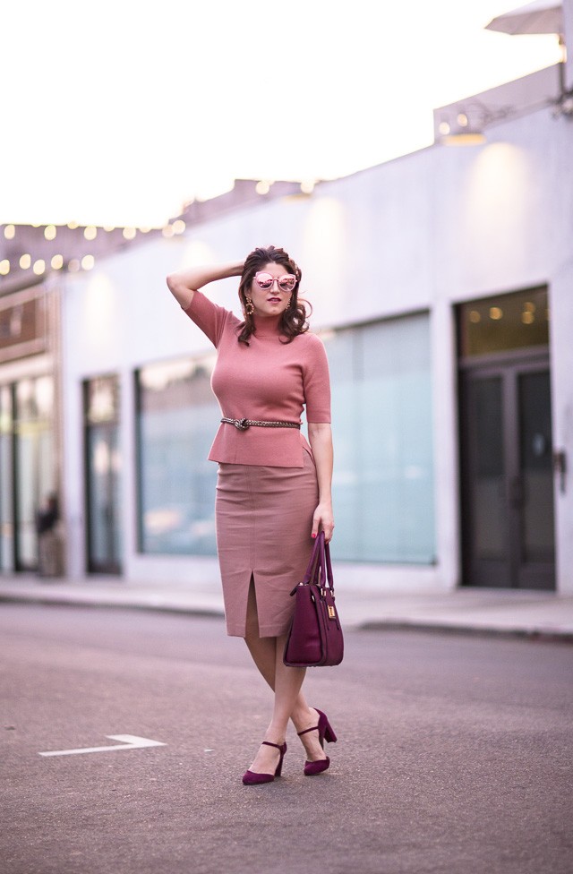Ann Taylor Blush Pencil Skirt, Blush Sunset, Laura Lily Fashion Travel and Lifestyle Blog, 