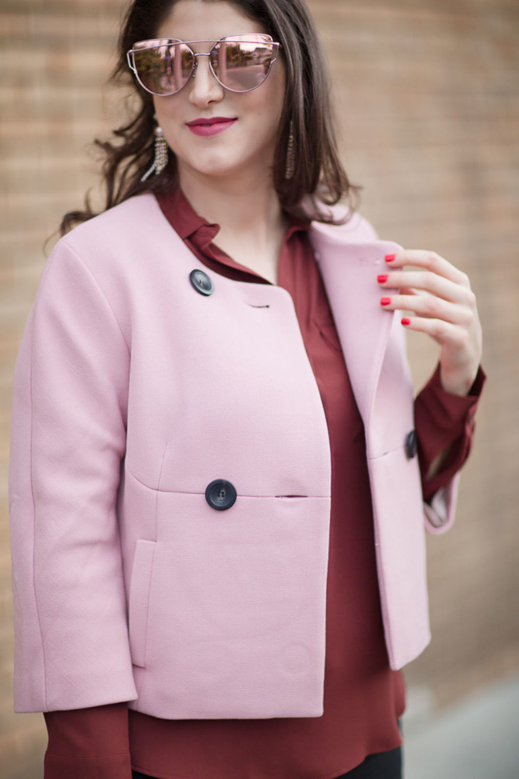 Ann Taylor Pink Coat, Laura Lily Fashion Travel and Lifestyle Blog, Fall Work outfits, 
