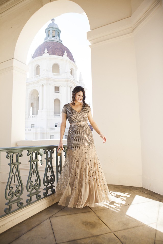 Beaded Adrianna Papell Gown, Laura Lily Fashion Blog, Azusa Takano Photography, 12 Days of Holiday Style,