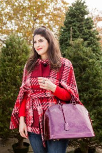 Kate Spade Plaid Cape, 12 Days of Holiday Style by Los Angeles Fashion Blogger Laura Lily,