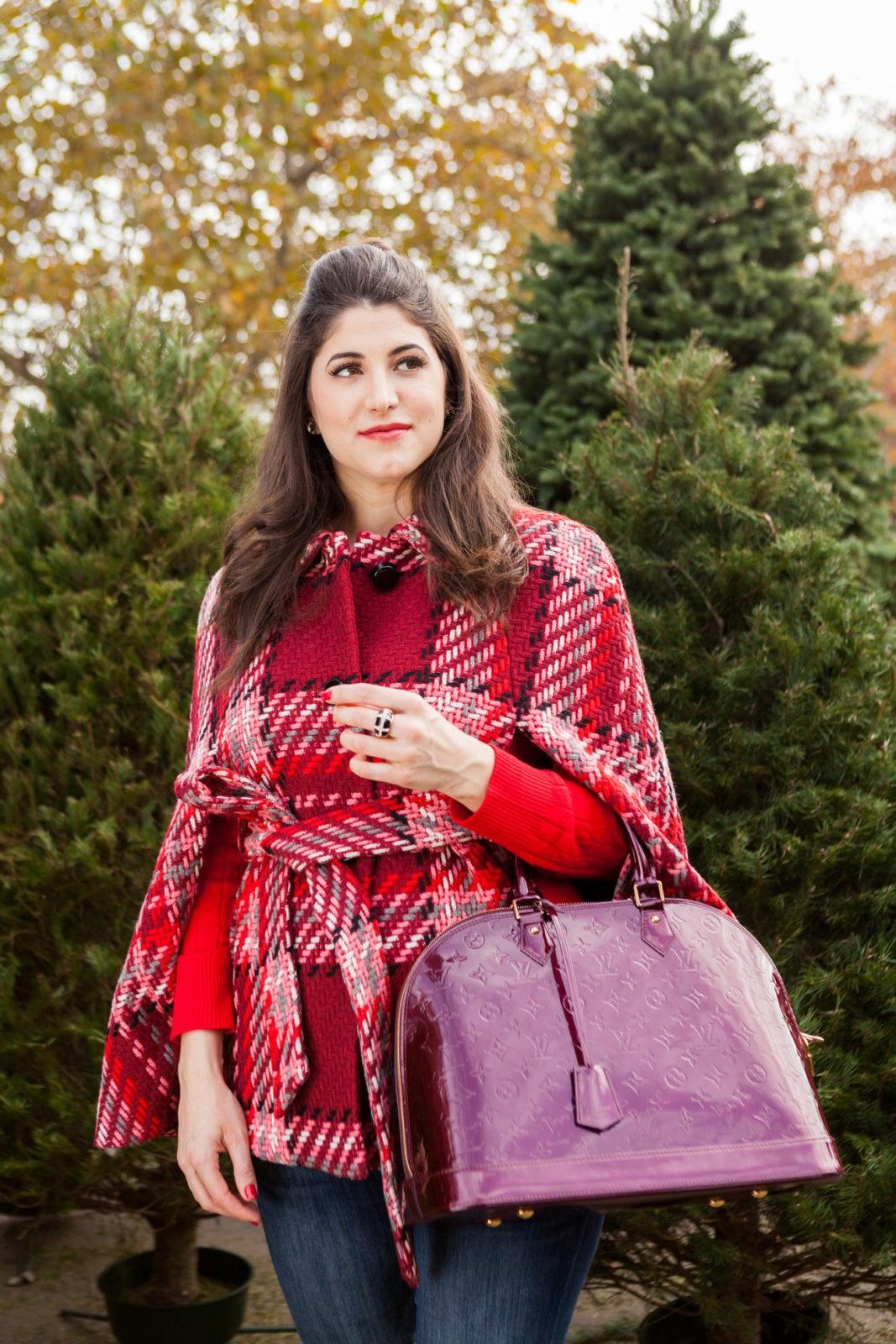 Kate Spade Plaid Cape, 12 Days of Holiday Style by Los Angeles Fashion Blogger Laura Lily,
