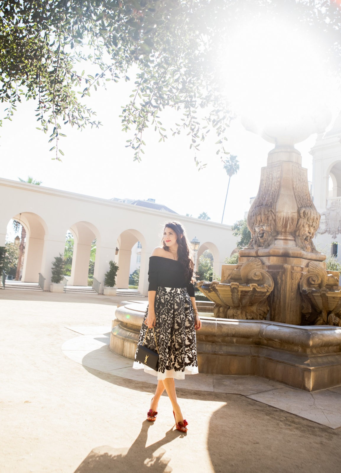 Eliza J Full Skirt, 12 Days of Holiday Style Los Angeles Fashion Blogger Laura Lily,