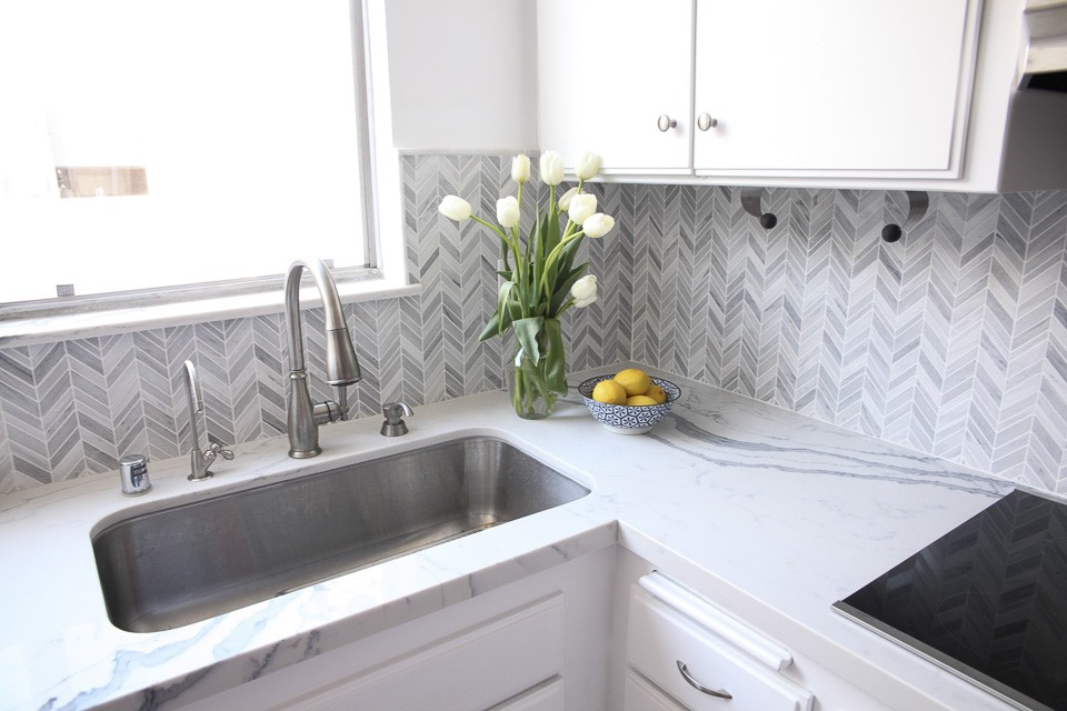 Kitchen Remodel Reveal, Laura Lily Home, Eden Builders, gray and white marble kitchen inspiration,