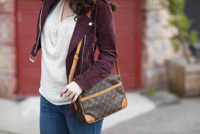 How to Find Motivation, Laura Lily Lifestyle Blog, Vintage Louis Vuitton, Blank NYC Morning suede moto jacket,