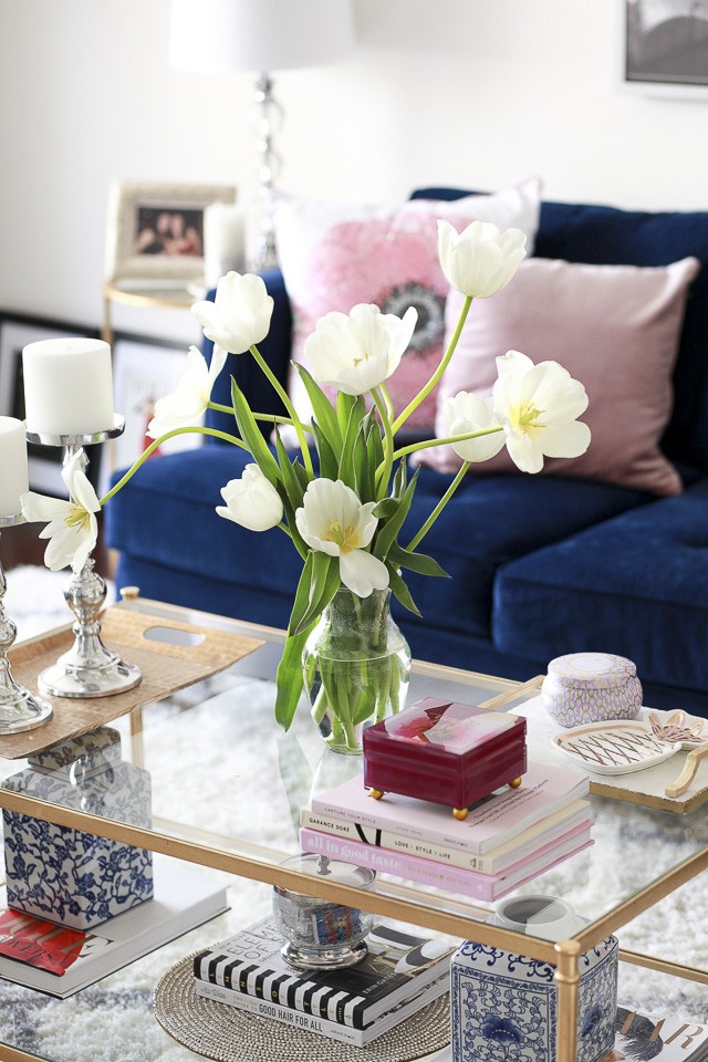 Spring Home Decor, Spring Home Reveal, Laura Lily Home, spring Living room decor,