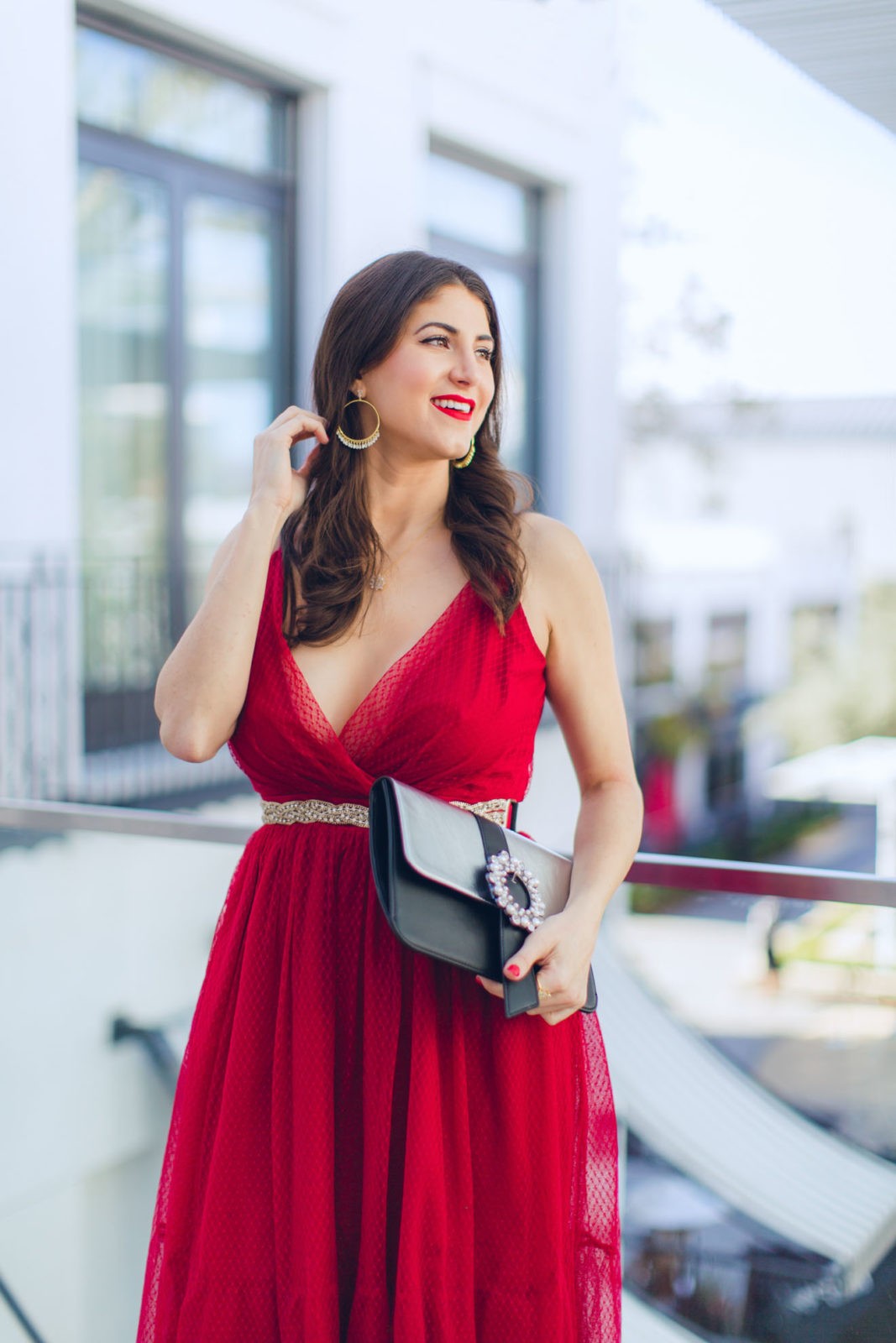 12 Days of Holiday Style | Express Red tulle dress | Giving Back | 5 Ways to Avoid Holiday Stress featured by top Los Angeles lifestyle blog Laura Lily
