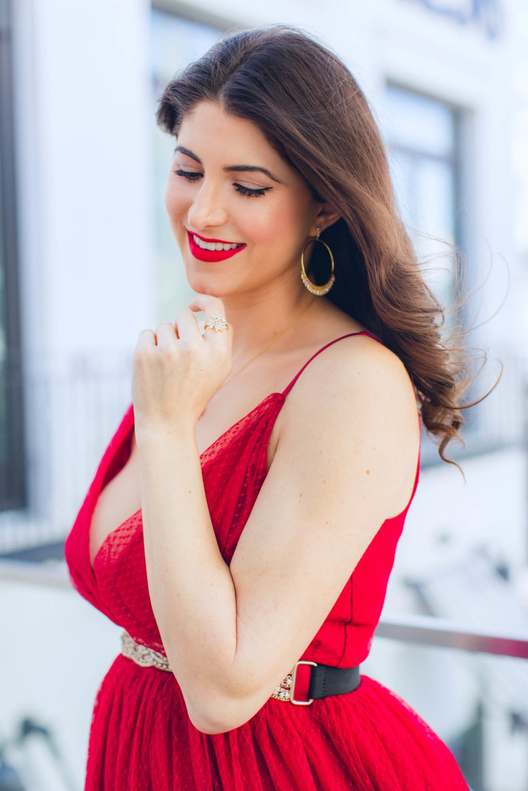 12 Days of Holiday Style | Express Red tulle dress | Giving Back | 5 Ways to Avoid Holiday Stress featured by top Los Angeles lifestyle blog Laura Lily