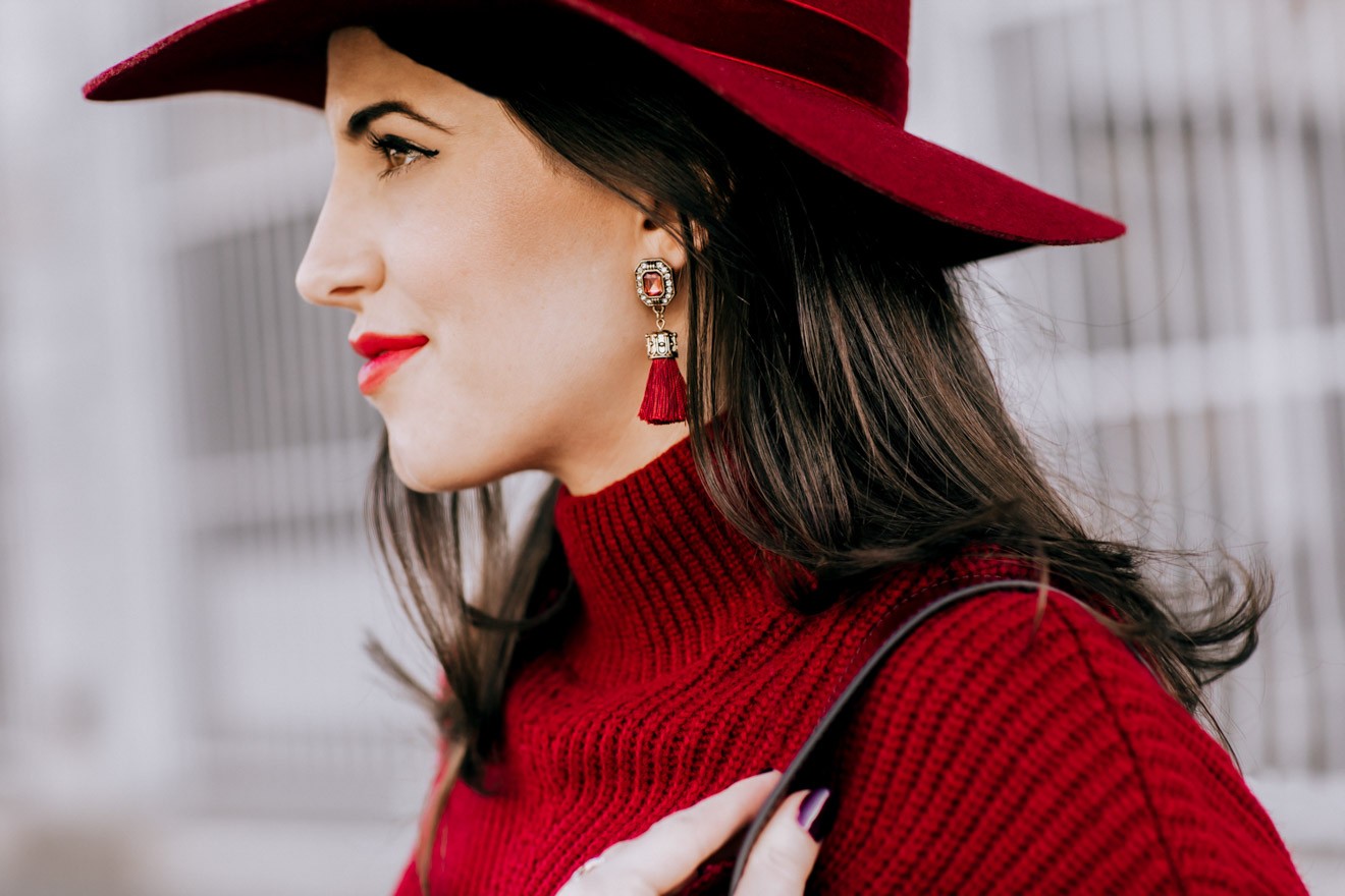 Burgundy Outfit by Los Angeles Fashion Blogger Laura Lily,
