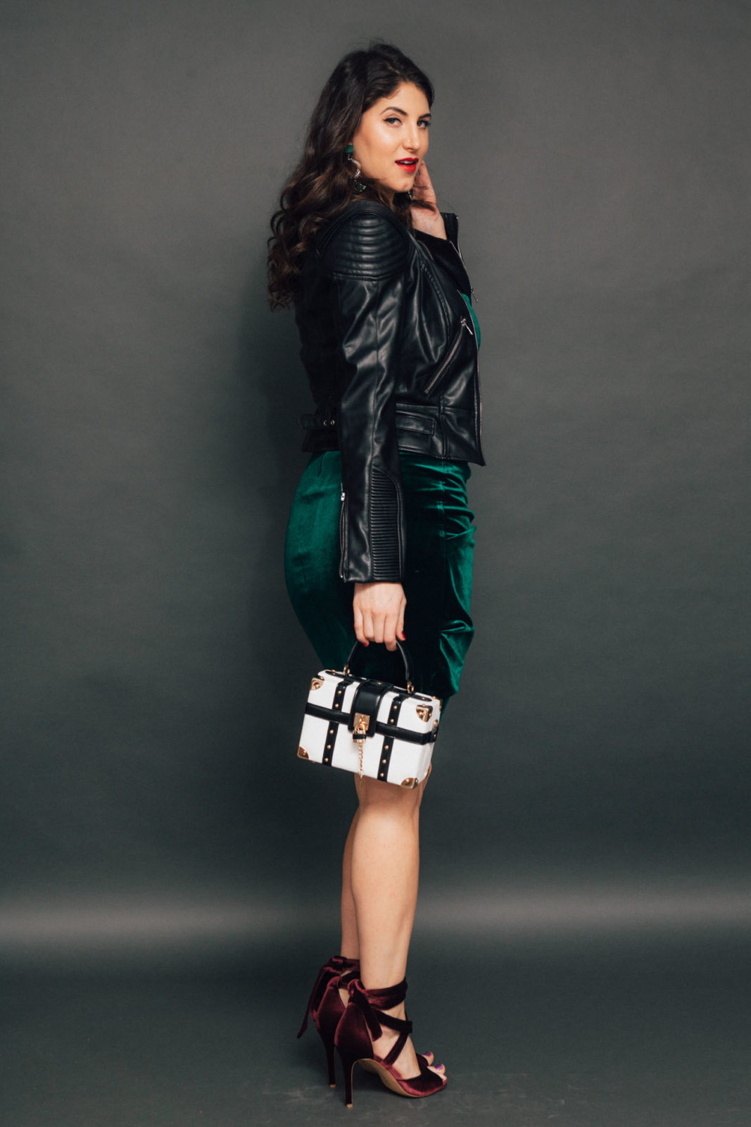 Velvet Outfits by Los Angeles Fashion Blogger Laura Lily, Michael Costello x REVOLVE velvet dress,
