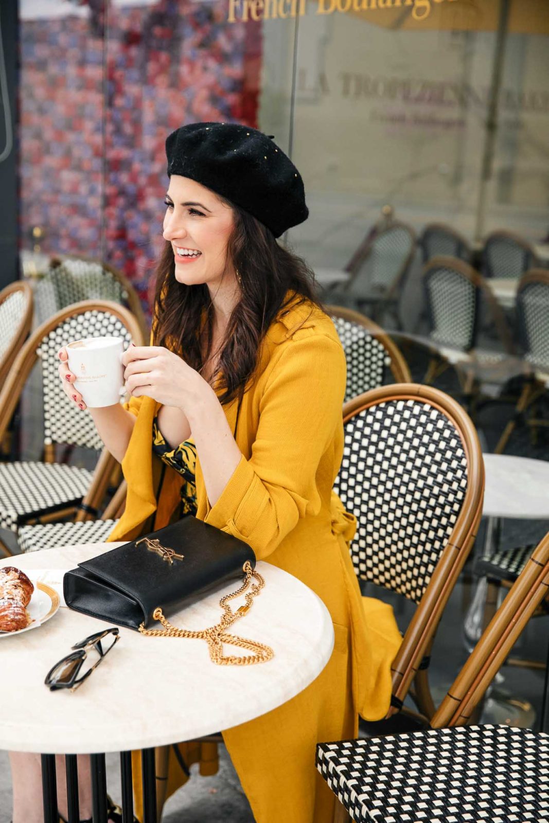 Parisian Outfit Inspiration by Los Angeles Fashion Blogger Laura Lily, La Tropezienne French Bakery Los Angeles