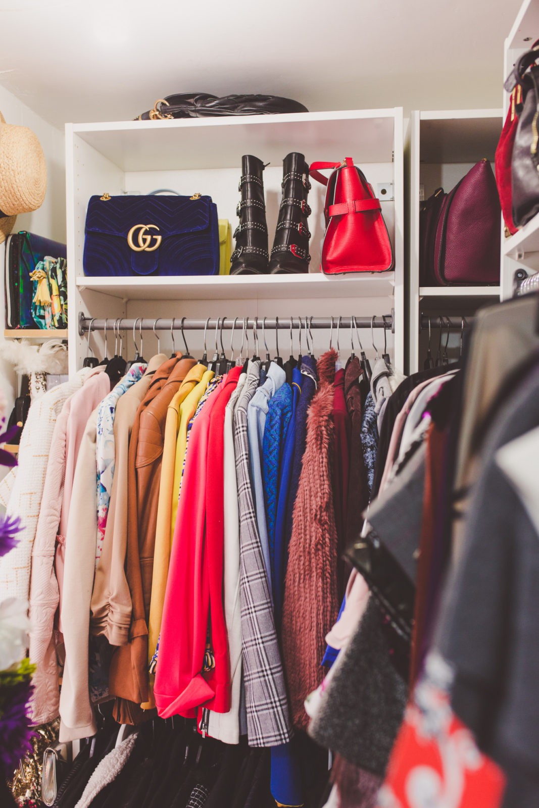 Quick Tips for Tidying Up Your Home,closet organization by Los Angeles Lifestyle Blogger Laura Lily | Tips on Tidying Up Your Home and Shopping Less by popular Los Angeles life and style blogger, Laura Lily: image of a organized bedroom closet.