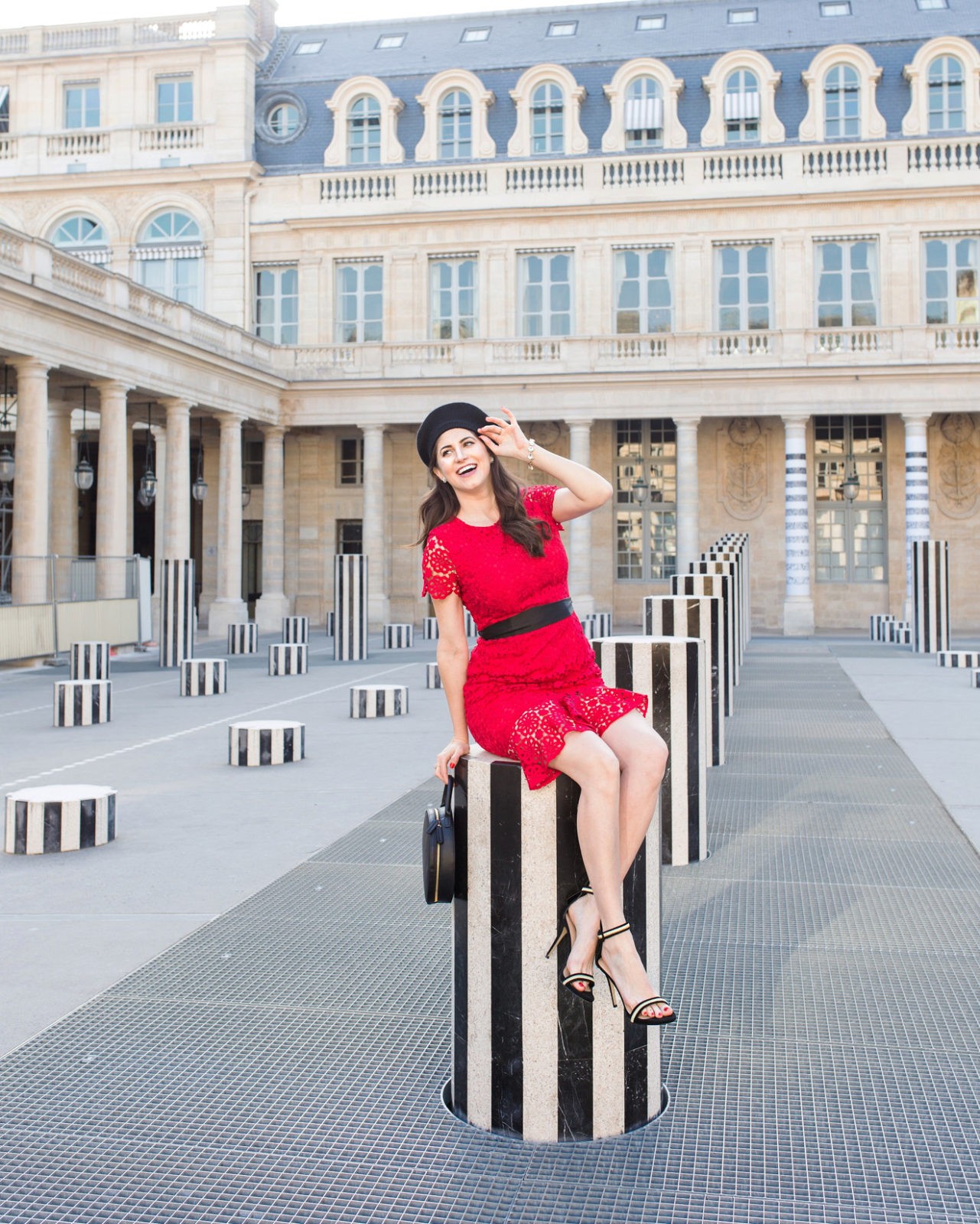 The Ultimate Paris Travel Guide featured by popular Travel Blogger Laura Lily, Palais-Royal, Best Instagram Spots in Paris, Les Colonnes de Buren, 