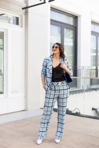 Plaid suit by Fashion Blogger Laura Lily,