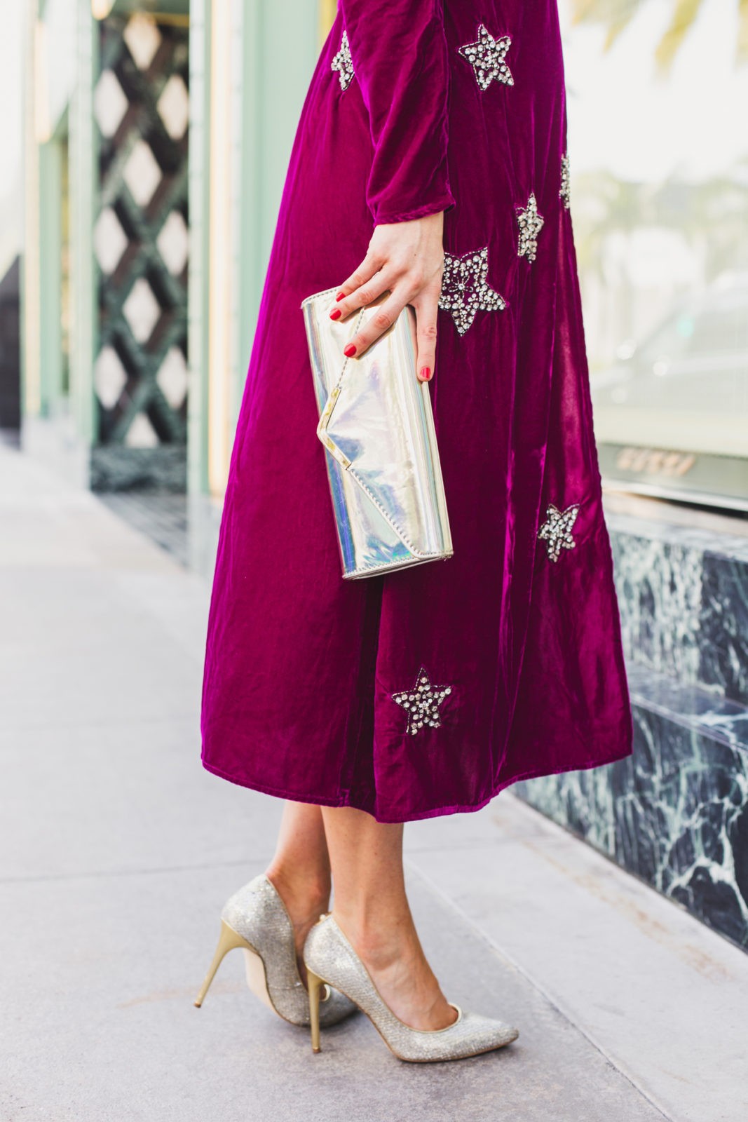 Spring Hair Accessories featured by top US fashion blogger Laura Lily; Image of a woman wearing a Topshop dress, Icing headband and Aldo Shoes.