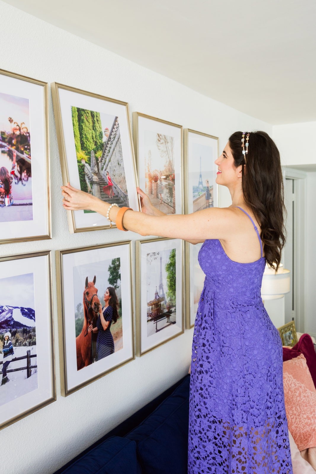 Custom Picture Frames featured by top US life and style blogger Laura Lily; Image of woman wearing an ASTR the Label dress.