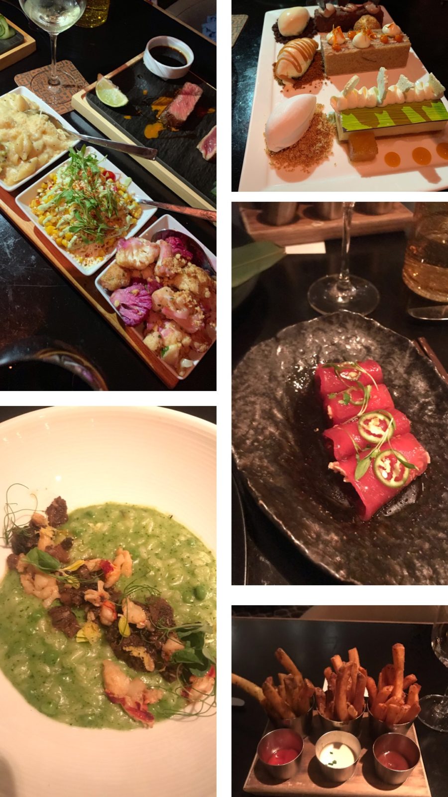 JW Marriott Turnberry Resort Miami by popular travel blogger, Laura Lily: image of various food dishes at the Bourbon Steak restaurant.