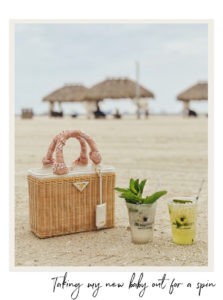JW Marriott Marco Island by Luxury Travel Blogger Laura Lily, prada white & beige raffia garden tote