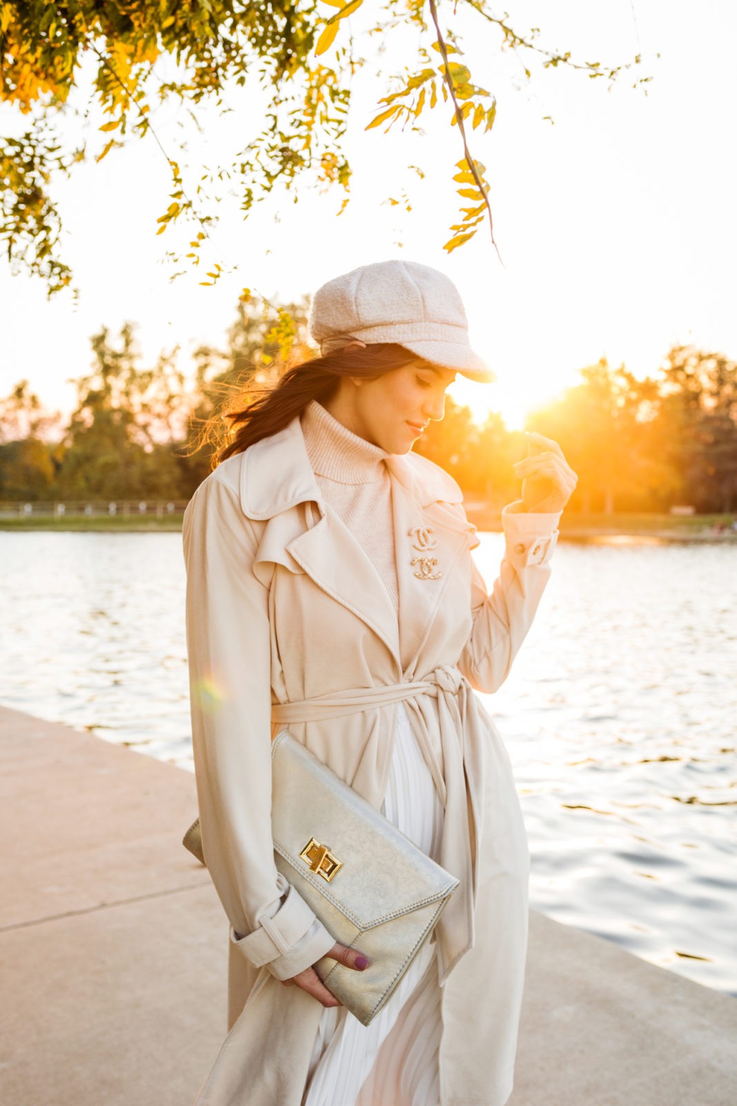 How to Look Expensive by Fashion Blogger Laura Lily, Jimmy Choo Pearl Sacora Heels, Revolve cream wrap coat,