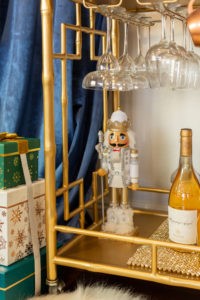 How to Decorate a Holiday Bar Cart in 5 Simple Steps by Home Decor Blogger Laura Lily,