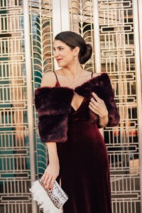 The Ultimate Holiday Outfit Guide by Fashion Blogger Laura Lily, red burgundy velvet dress,