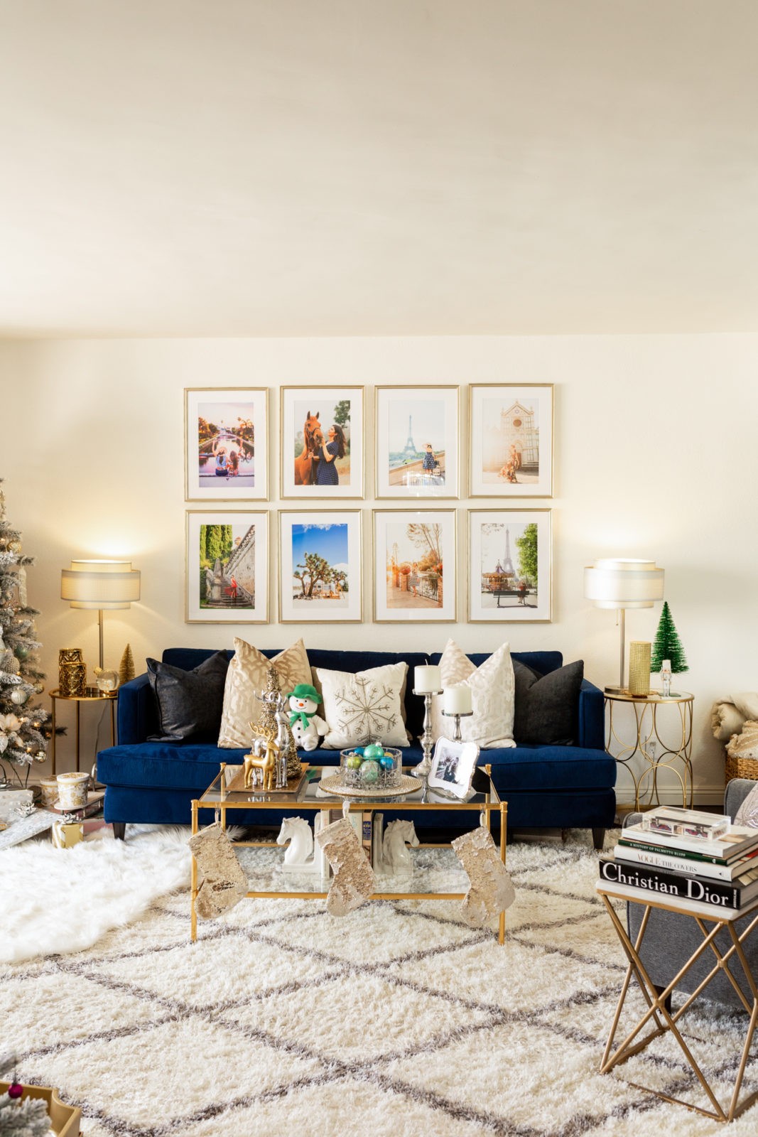 Holiday Home Decor 2019 by popular Los Angeles life and style blogger, Laura Lily: image of a living room with holiday home decor.