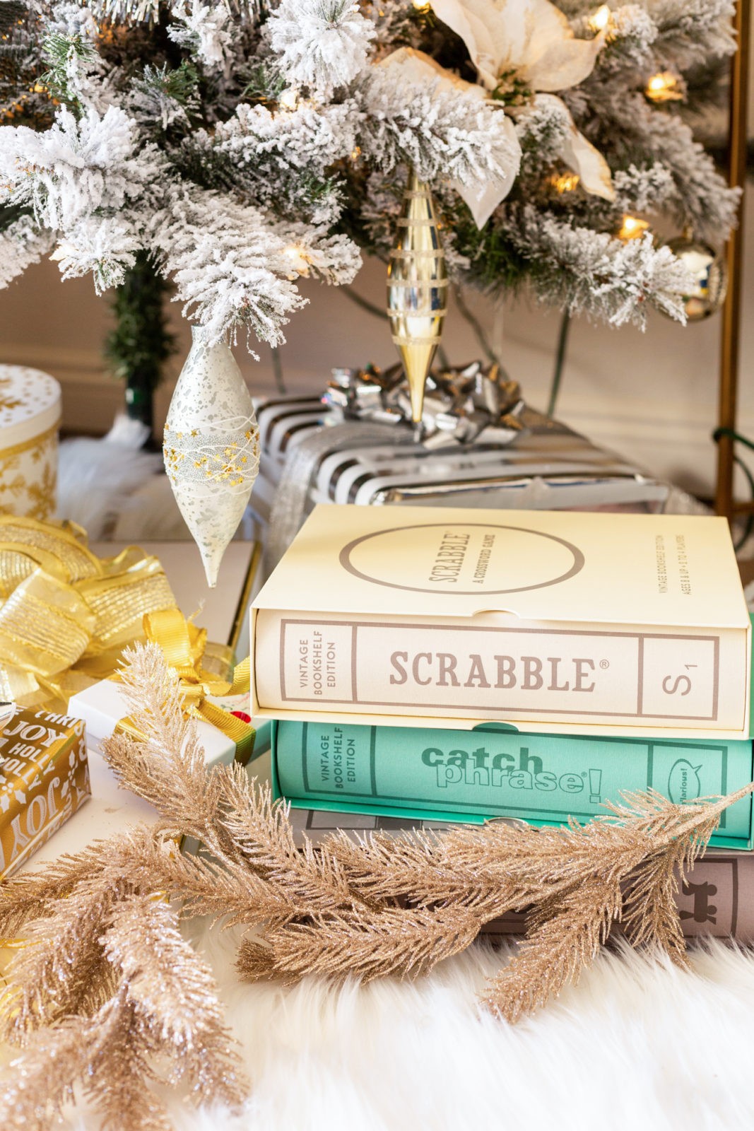 Holiday Home Decor by Home Decor Blogger Laura Lily, Christmas Decorating Ideas | Holiday Home Decor 2019 by popular Los Angeles life and style blogger, Laura Lily: image of  ShopBop East Dane Gifts vintage board games. 