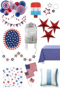 Fourth of July Party Ideas and Supplies by Home Decor Blogger Laura Lily,