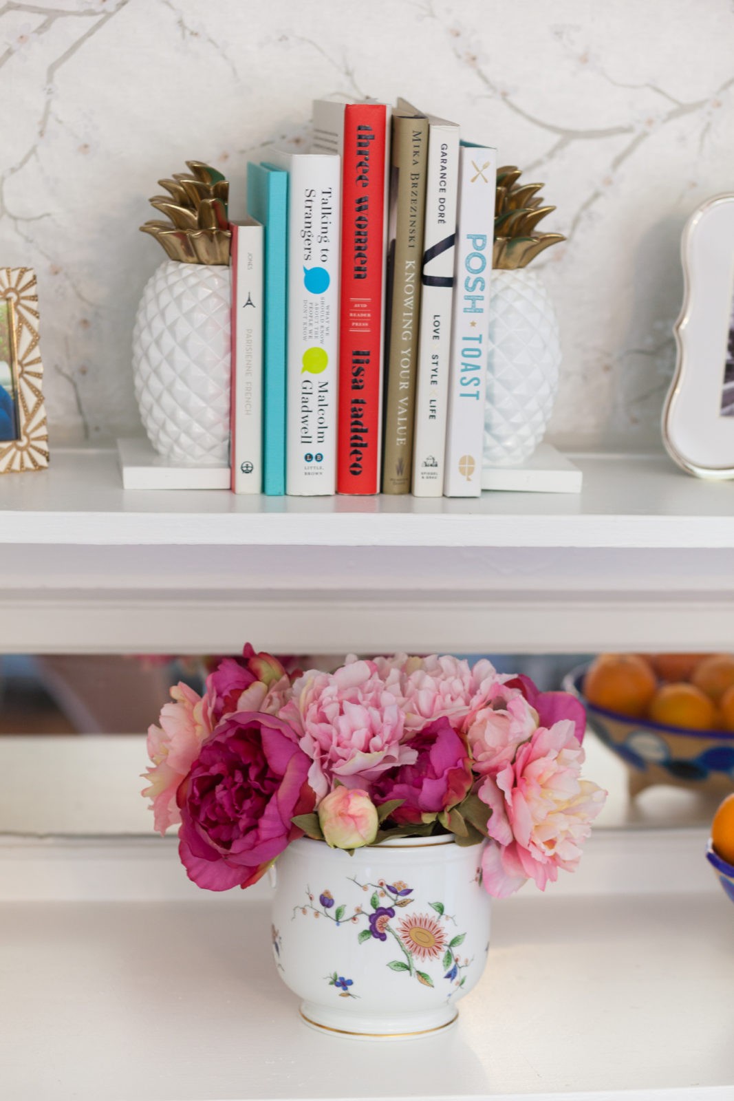 How to Decorate a Bookshelf,DIY Home Decor hutch remodel by Los Angeles Home Decor Blogger Laura Lily,